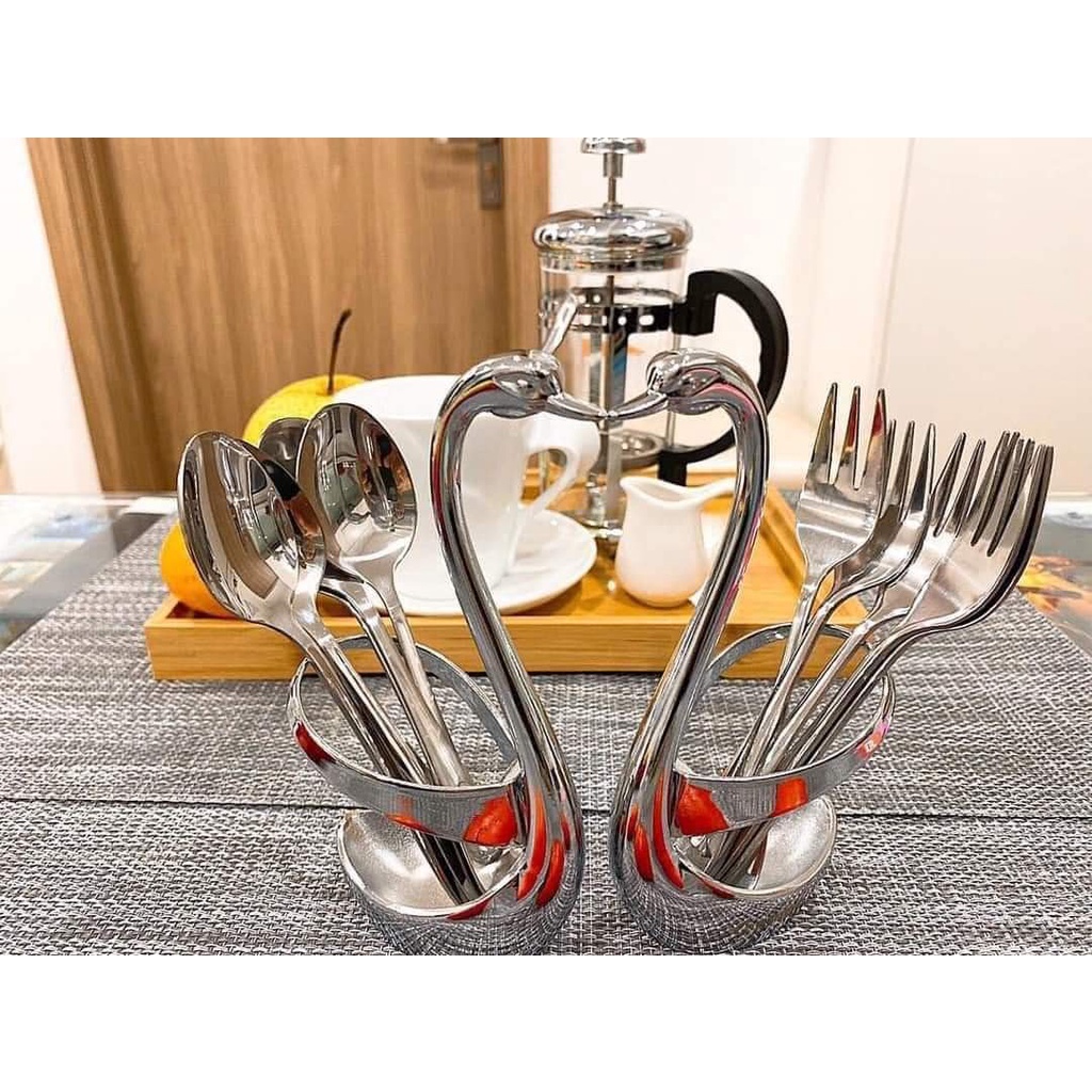 Set thìa dĩa Thiên Nga Rapido gồm 3 thìa 3 dĩa bằng inox không gỉ hàng chính hãng