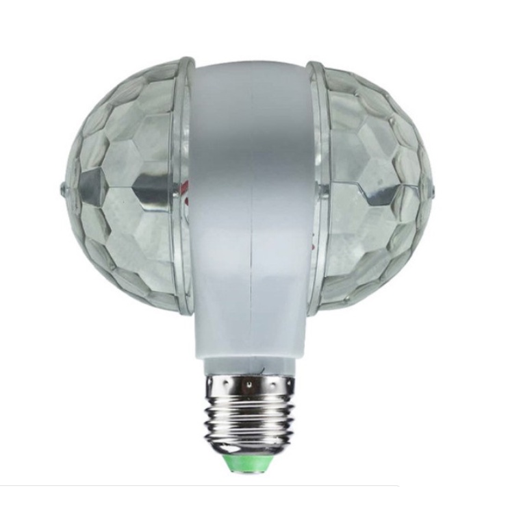 Đèn LED xoay vũ trường 7 màu đui E27 2 đầu , đèn sân khấu quay 360