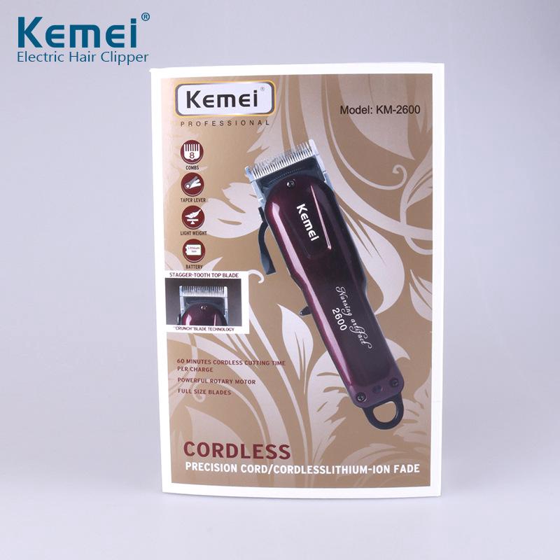 Tông đơ cắt tóc không dây chuyên nghiệp Kemei KM-2600 NEW 2018 - Hàng nhập khẩu
