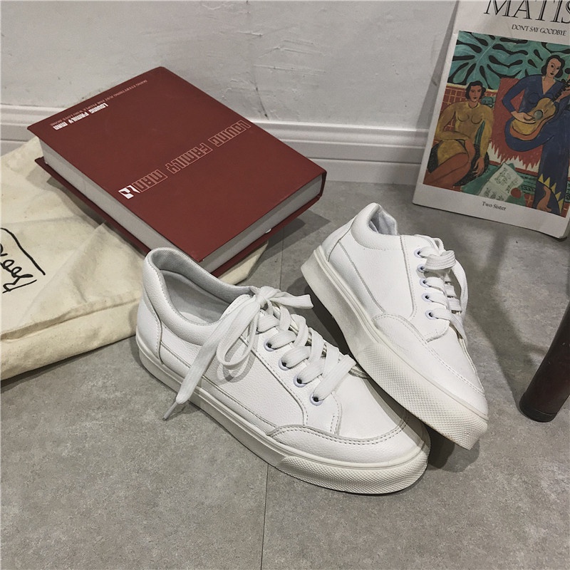 ( Sẵn Trắng 39 ) Giày sneakers nữ màu trắng đơn giản nhẹ êm chân - US525