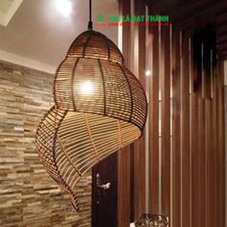 Đèn mây tre thả trần .Mẫu đèn thả hình con ốc