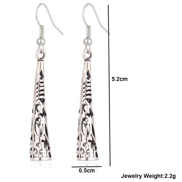 Chic Long Hollow Vintage Silver Tassel Drop Earring Bohemia Fashion Women Pendant Dangle Earrings