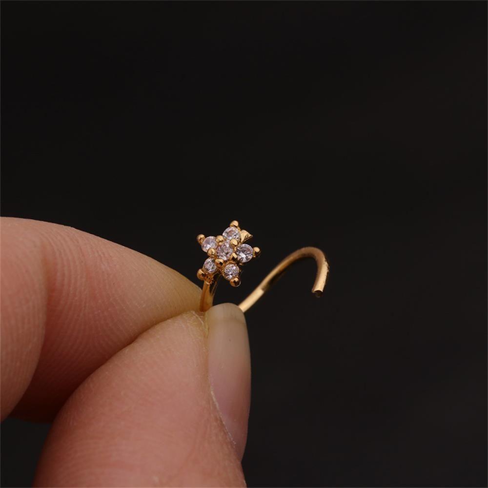 NIUYOU Khuyên Xỏ Tai / Môi / Sụn Tai Bằng Thép Phẫu Thuật Hình Hoa Thời Trang Helix