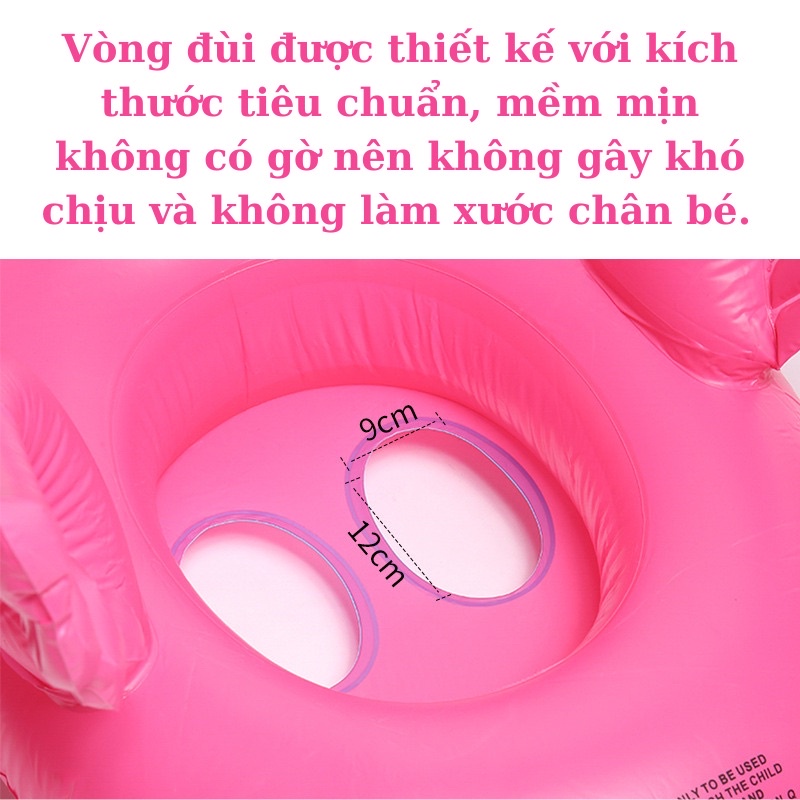 Phao bơi trẻ em, phao bơi xỏ chân chống lật hồng hạc cho bé Xuân Cường Kids