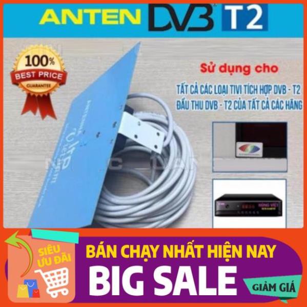 Anten bảng Xanh thu truyền hình kỹ thuật số mặt đất DVB T2 - DVB T2 HDG kèm dây 13 mét - Anten DVB T2