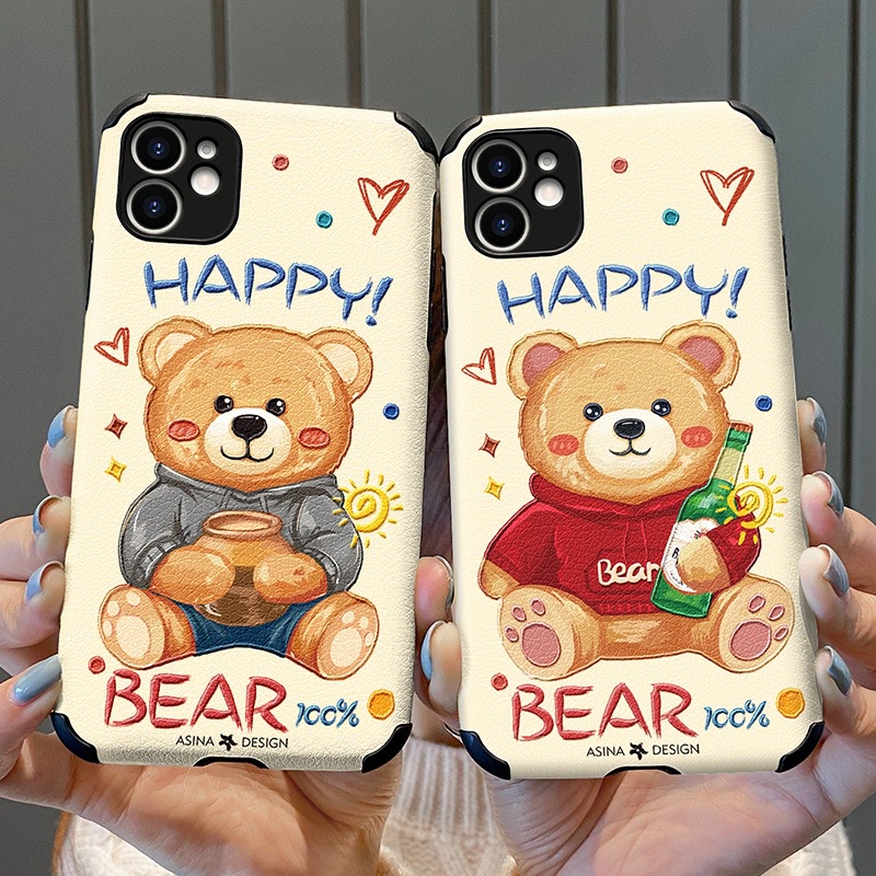 Ốp Điện Thoại Mềm Chống Sốc In Hình Gấu Dễ Thương Cho iphone 11 12 pro max 13 / 6 / 7 / 8plus / X max 14 pro 14 promax