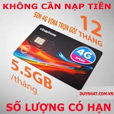 SALE SỐC_SIM VINA D500 DÙNG DATA 1 NĂM KHÔNG NẠP TIỀN, TẶNG NGAY 5.5GB/THÁNG LƯỚT WEB THẢ GA KHÔNG LO NẠP TIỀN