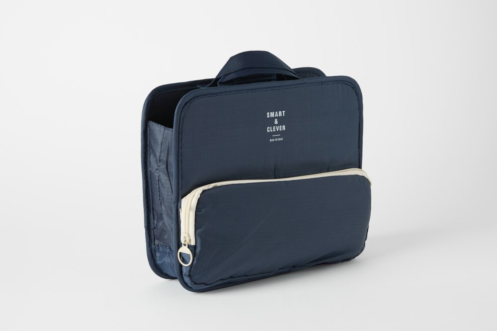 Túi Đựng Đồ Bag In Bag ARTBOX Hàn Quốc Màu Xanh Nước Biển Navy Đơn Giản