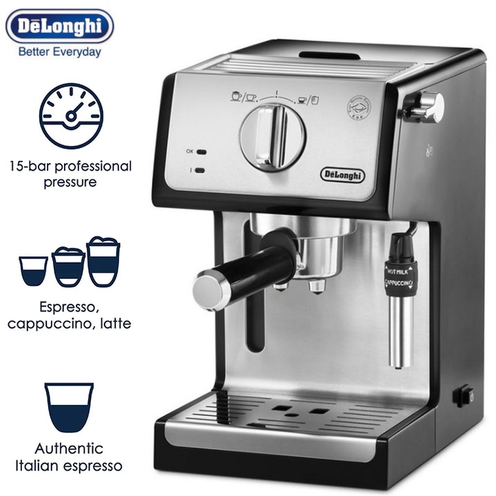 Máy pha cà phê Espresso thương hiệu Delonghi ECP36.31 - Công suất đầu vào: 1100W - Hàng Nhập Khẩu  - vo2_store