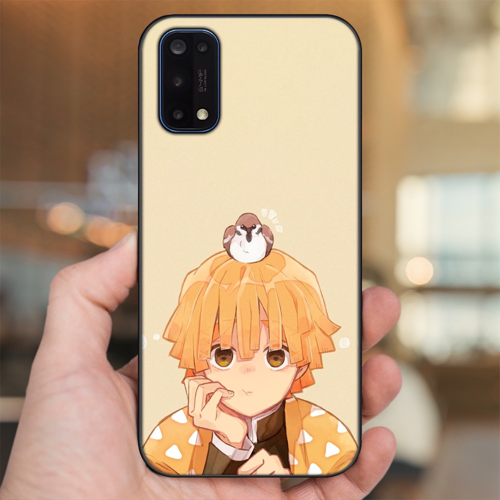 Ốp lưng Realme 7 Pro viền đen in hình Zenitsu Kimetsu no Yaiba