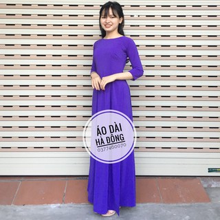 Áo dài lụa nhật 2 tà/ màu tím