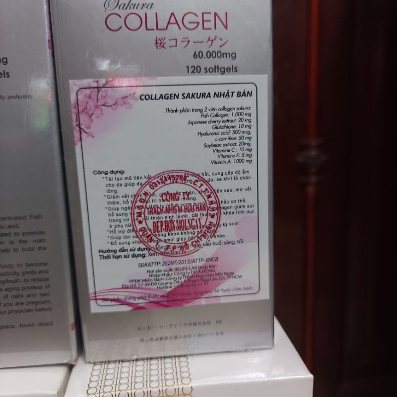 Viên Uống Collagen Sakura Của Nhật 60.000mg - Viên Uống Làm Đẹp Da, Chống Lão Hoá 120v  date 2023