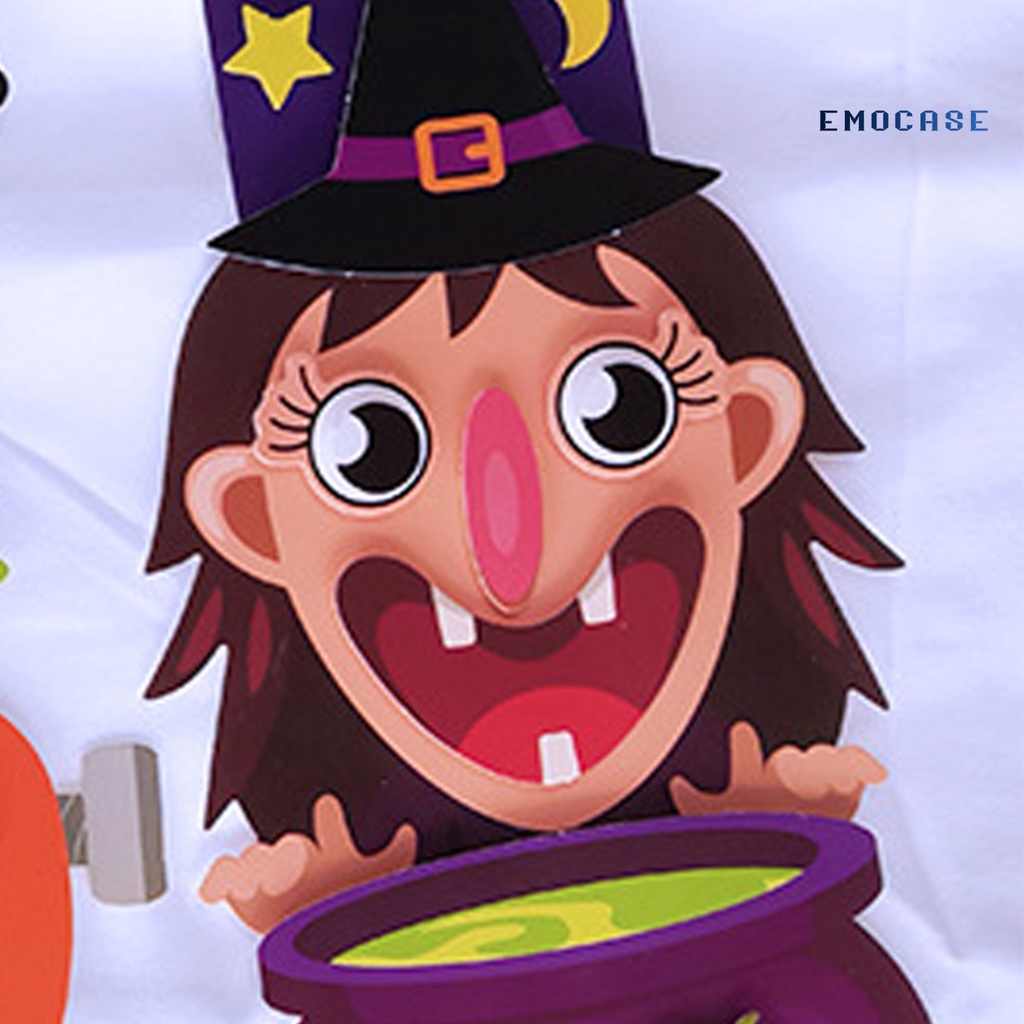 Miếng Dán Trang Trí Cửa Họa Tiết Hoạt Hình Bắt Mắt Hiệu Ứng 3D Phong Cách Halloween