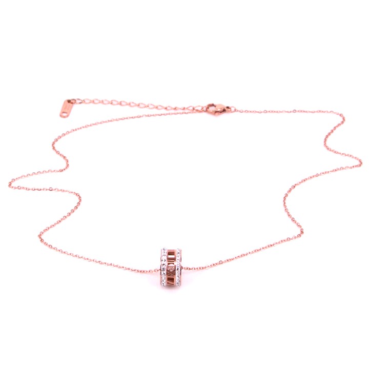 Dây chuyền nữ titan lồng khoen tròn la mã siêu đẹp, bền màu, chuẩn thời trang