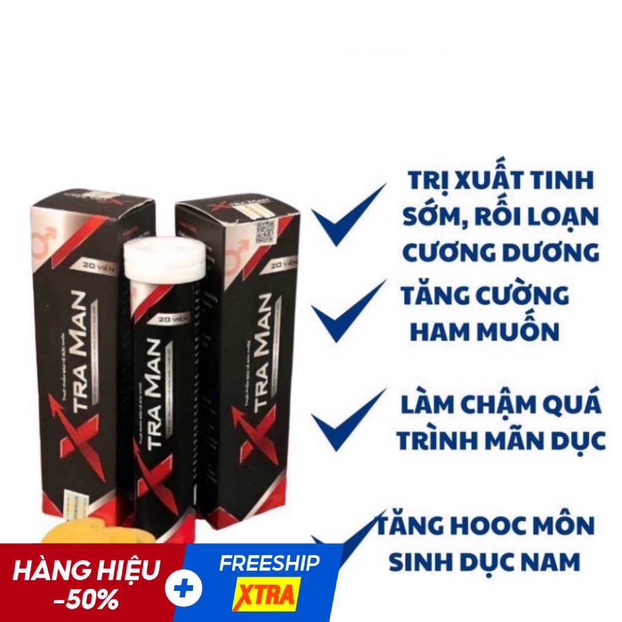 Tăng Cường Sinh Lý Nam - 1 Người Khỏe 2 Người Vui Cả Đêm Xtraman - Hộp 20 Viên Sủi