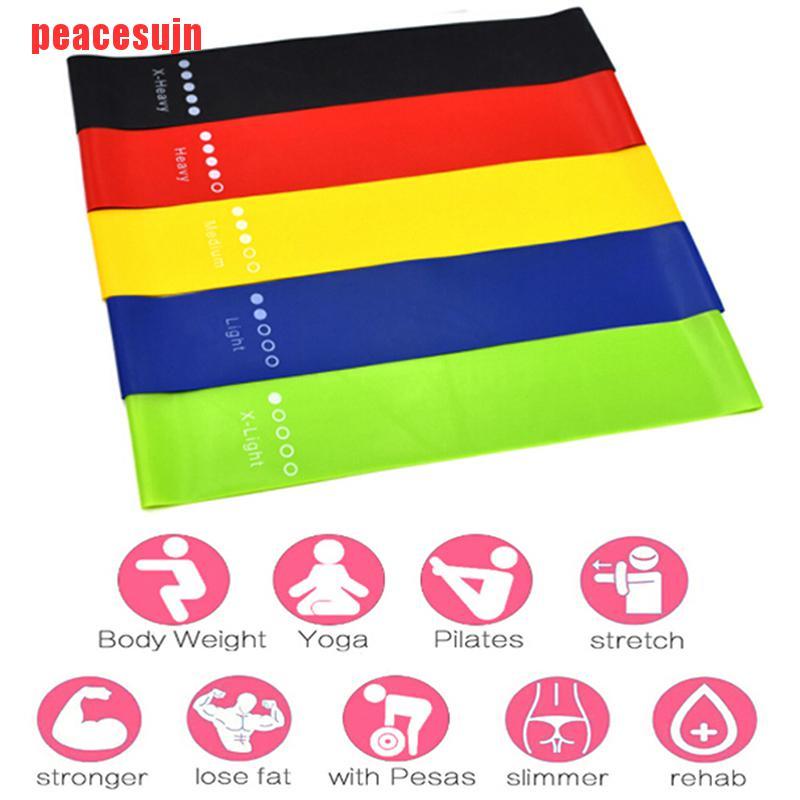 {peacesujn}Elastic Resistance Loop Bands Gym Yoga Exercise Fitness Workout Stretch