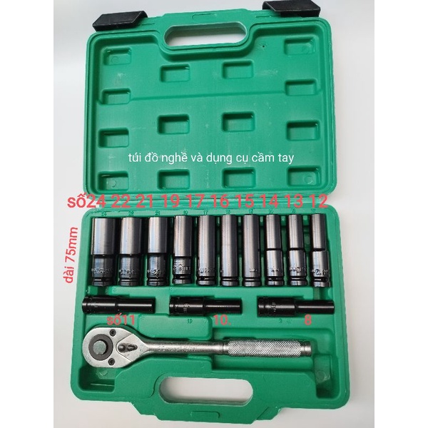 bộ khẩu dài 14 chi tiết kapusi