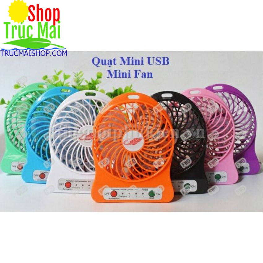 Quạt sạc, tích điện 3 tốc độ