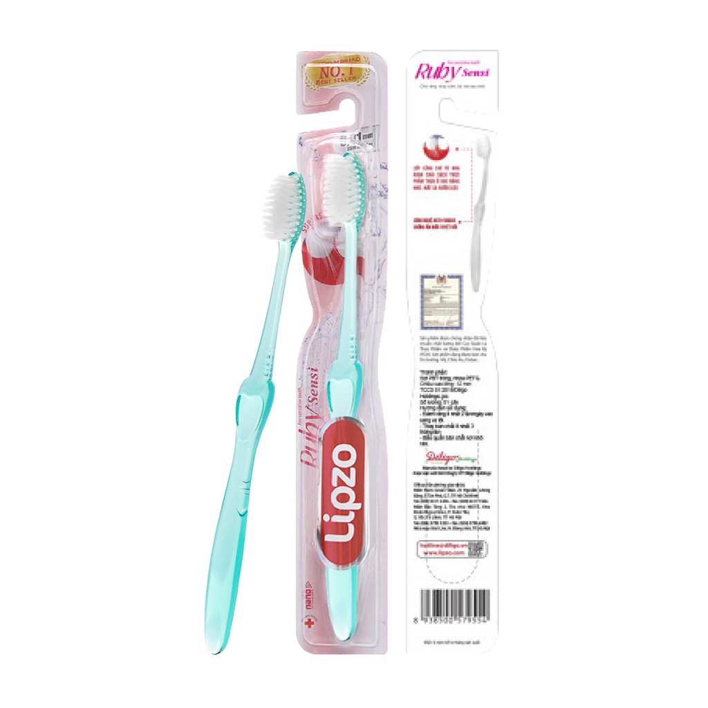 Bàn Chải Đánh Răng Lipzo Ruby Sensi Phù Hợp Phụ Nữ Men Răng Yếu, Nhạy Cảm Công Nghệ Lông Chỉ Tơ Nha Khoa Siêu Mềm Mảnh