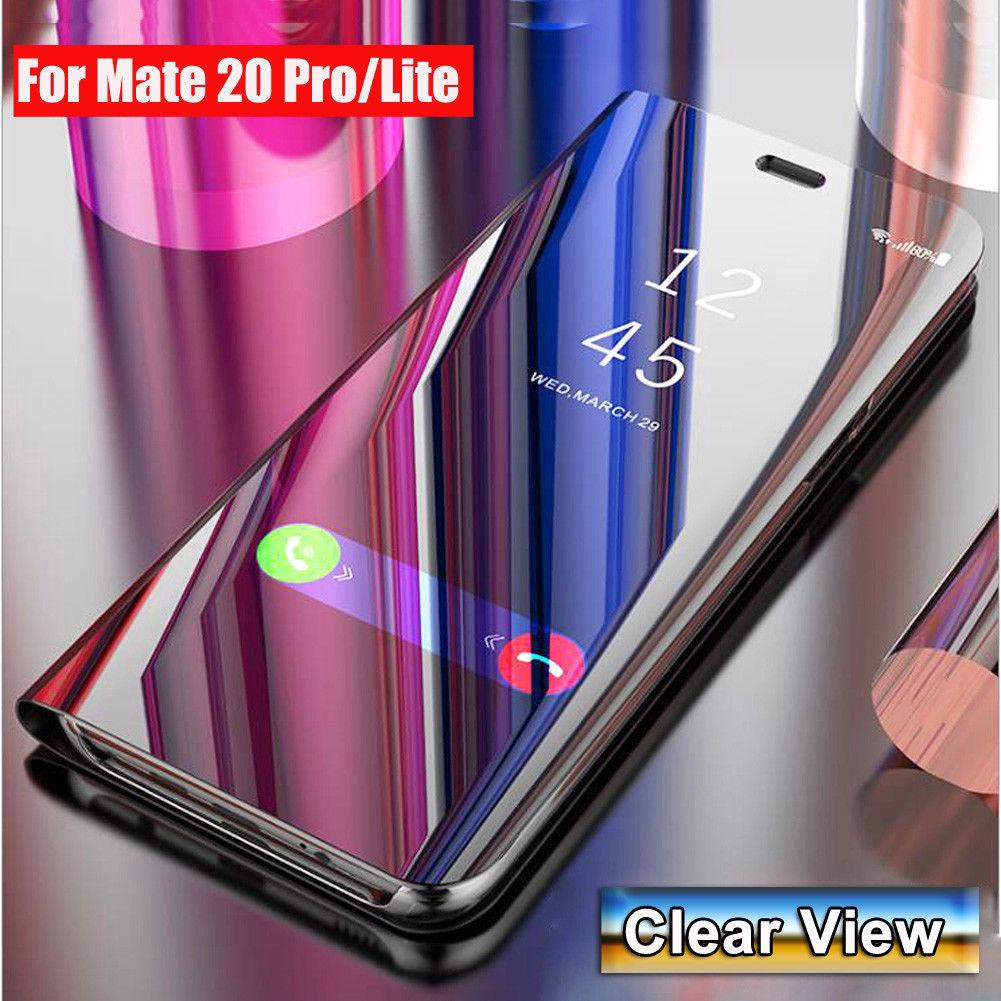 Huawei Mate 20 Pro Lite Luxury Slim Smart Clear Mirror PU Leather Case Cover