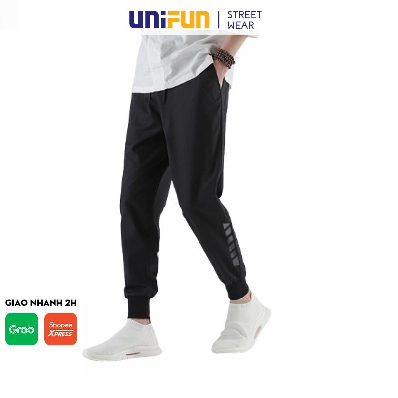 Quần thể thao nam đẹp UNIFUN mã KCH dáng quần Jogger nam nỉ phong cách Hàn Quốc form vải co dãn hè thu