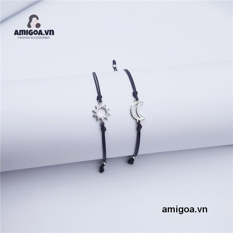 ✨✨Set 2 Vòng Tay Hình Mặt Trăng/Mặt Trời Có Thể Điều Chỉnh Thời Trang Cho Cặp Đôi