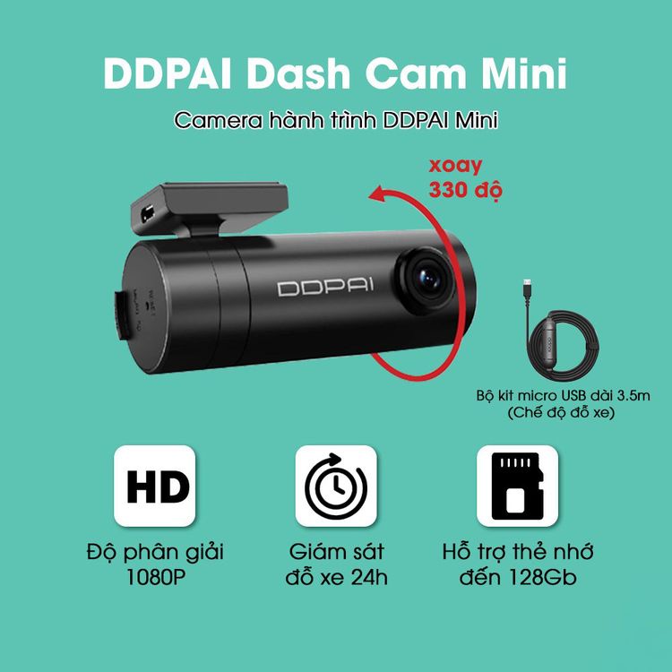 Camera hành trình ô tô DDPAI Mini Dash - Độ phân giải full HD 1080P