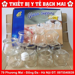 ✅ Ống Giác Hơi Thuỷ Tinh Dùng Lửa - Bộ 12 Cốc Kèm Cây Châm Lửa