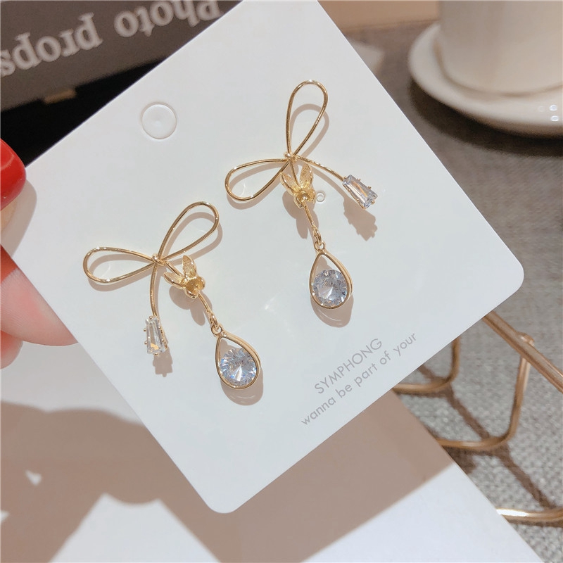 Khuyên Tai Bạc Đính Đá Zircon Phong Cách Hàn Quốc Mới 2021