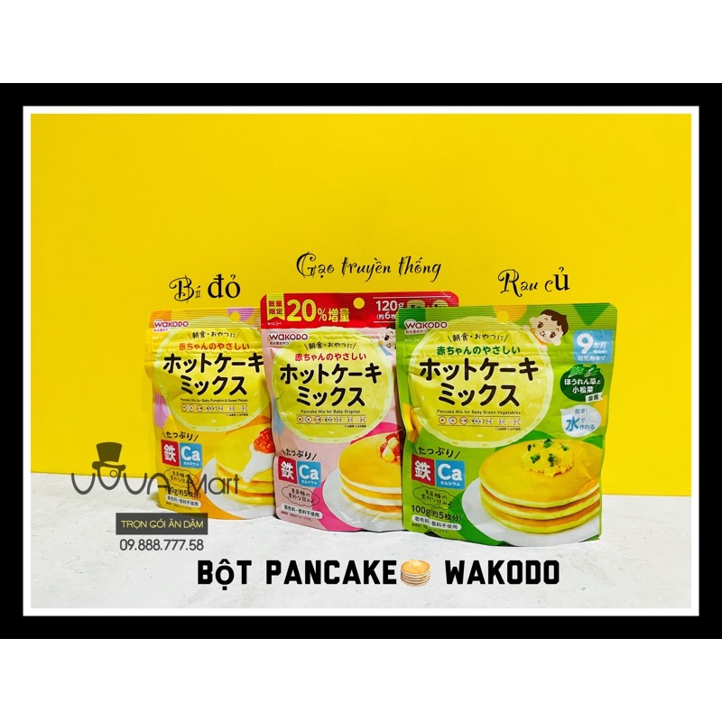 Bột làm bánh pancake (bánh rán Doremon) Wakodo 100g [ HÀNG NỘI ĐỊA NHẬT