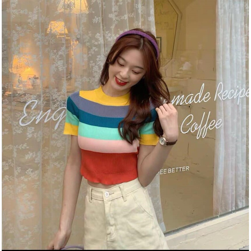 Áo len croptop 7 màu