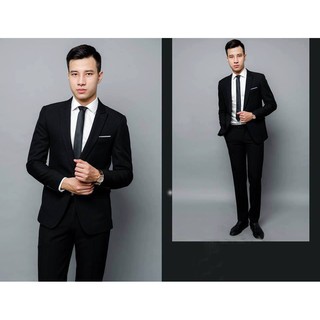 Bộ vest công sở cao cấp - màu đen ( Vest + quần )
