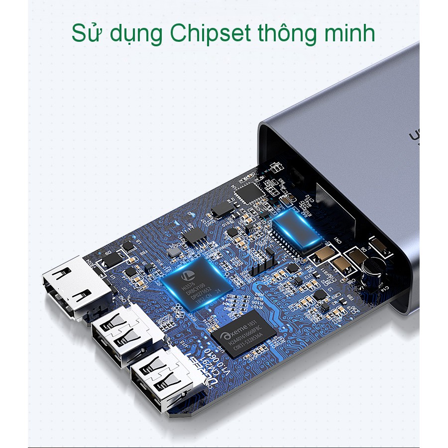 [Mã 2404EL10K giảm 10K đơn 20K] Bộ Khuếch đại HDMI và USB 150m qua cáp mạng UGREEN CM291 70438