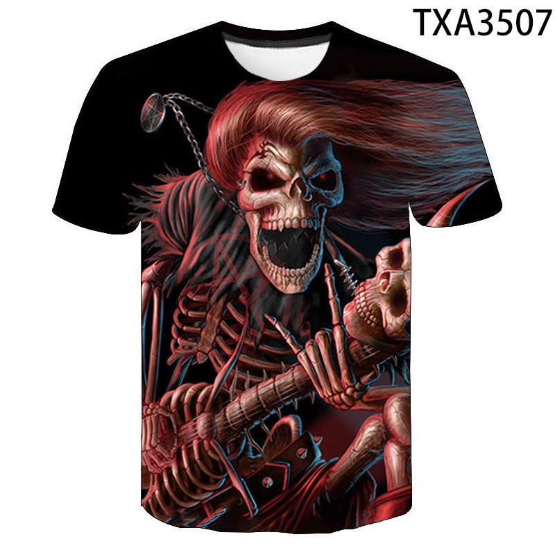Áo Thun Tay Ngắn In Hình Phim Kinh Dị 3D Thời Trang Mùa Hè 2022 XS-3XL Cho Nam Nữ