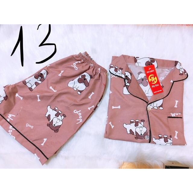 BỘ PIJAMA ÁO CỘC QUẦN ĐÙI 9 MÀU giao màu ngẫu nhiên