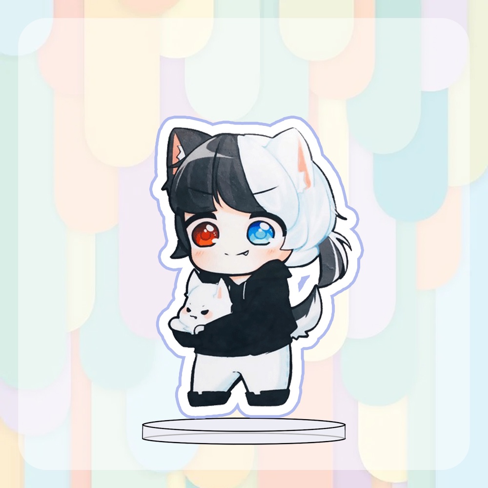 Mô hình Standee MINI in hình HERO TEAM Simmy Phong cận Siro Mr Vịt Sammy Đào Timmy Kairon Timy Kamui mica trưng bày
