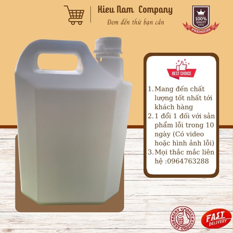 Can nhựa HDPE 5l trắng đục và trắng mờ thân vuông 6 cạnh