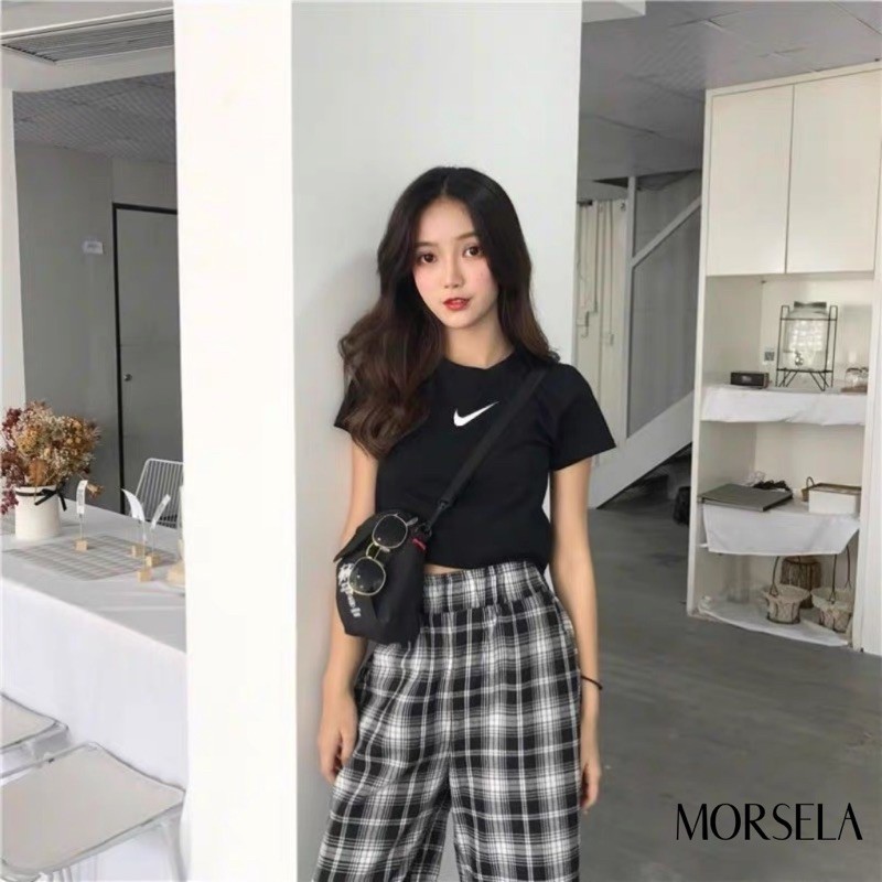 Áo croptop nữ kiểu form ôm ngắn tay - Áo crop top kiểu - Morsela
