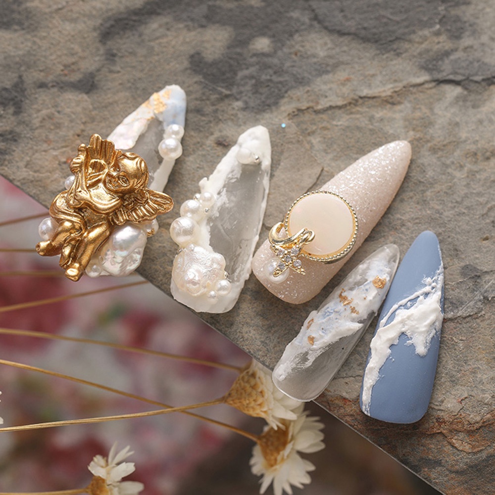 Set 30 Phụ Kiện Trang Trí Móng Tay Nghệ Thuật Hình Thiên Thần Hoạt Hình 3D 4 Màu Sắc