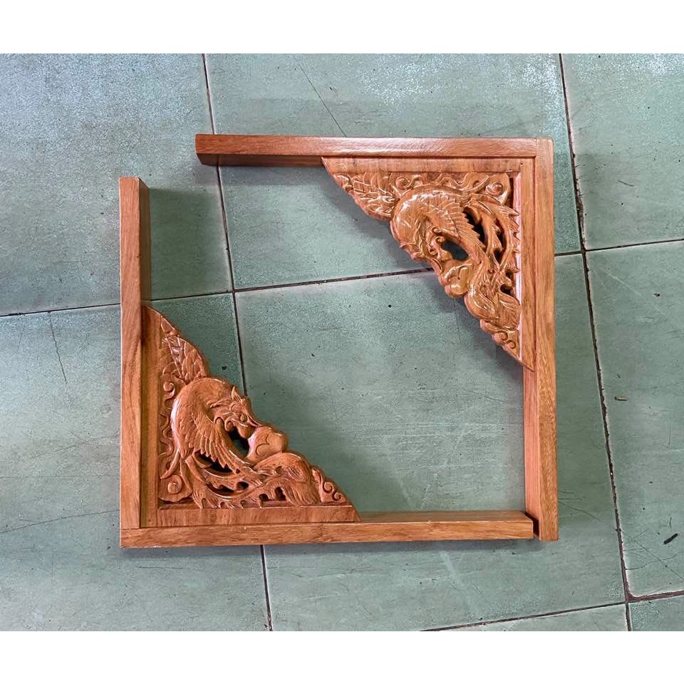 Bàn thờ treo tường Rồng ngang 80cm - Gỗ Gõ Đỏ - TUTHOTHANTAI.VN
