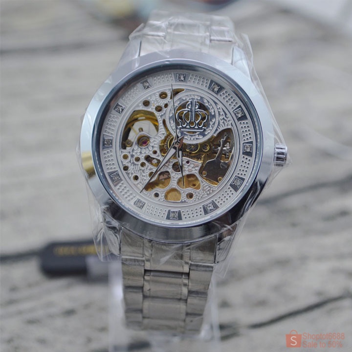 Đồng hồ thời trang nam lộ máy cơ tự động size 38-42mm, chống nước, bằng hợp kim sáng bóng