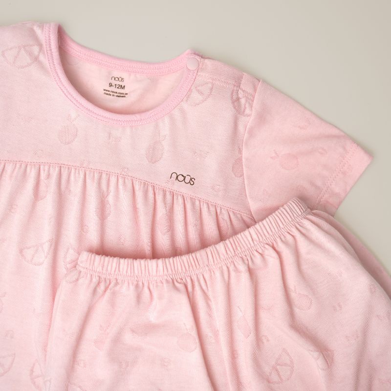 Bộ Quần Áo Cộc Cài Vai Họa Tiết Dưa Hấu Nous - Cho Bé Gái - Chất Liệu Nu Air (Size Từ 9-12 Tháng Đến 2- 3 Tuổi)