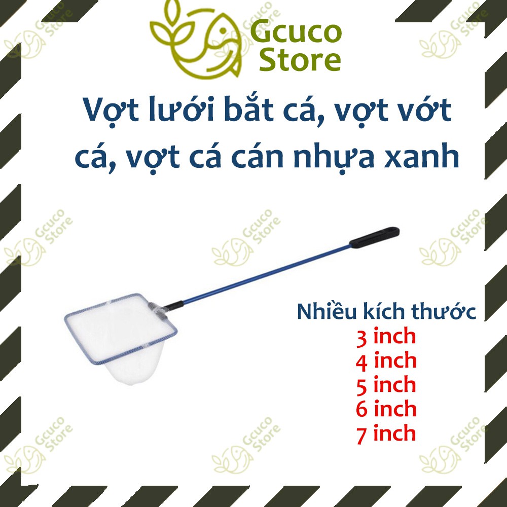 Vợt lưới bắt cá, vợt vớt cá, vợt cá cán nhựa xanh