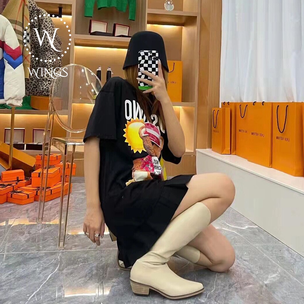 Áo thun nữ Moschino Beach Cotton dày đẹp dáng oversize - DH77