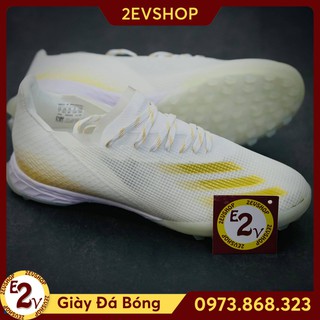 [Freeship] [ Tặng Túi/ Tất] Giày Đá Bóng 𝗧𝗙 𝗔𝗱𝗶𝗱𝗮𝘀 𝗫 𝗚𝗛𝗼𝘀𝘁𝗲𝗱.𝟭 Trắng Sọc Vàng Đã Khâu