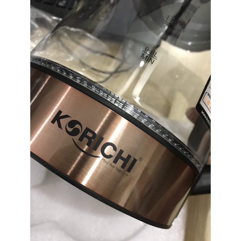 Ấm siêu tốc thủy tinh Korichi-5183, thủy tinh chịu nhiệt cao cấp ,có đèn led sáng khi nấu, hàng cao cấp loại 1.
