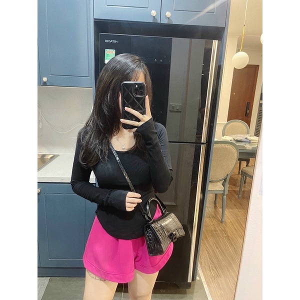 Áo len tăm dài tay vạt bầu