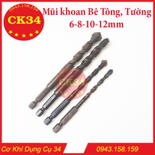 ( Bán Lẻ) Mũi Khoan Đa Năng 2 Cạnh Chân Lục Giác Mũi khoan bê tông hàng Đài Loan