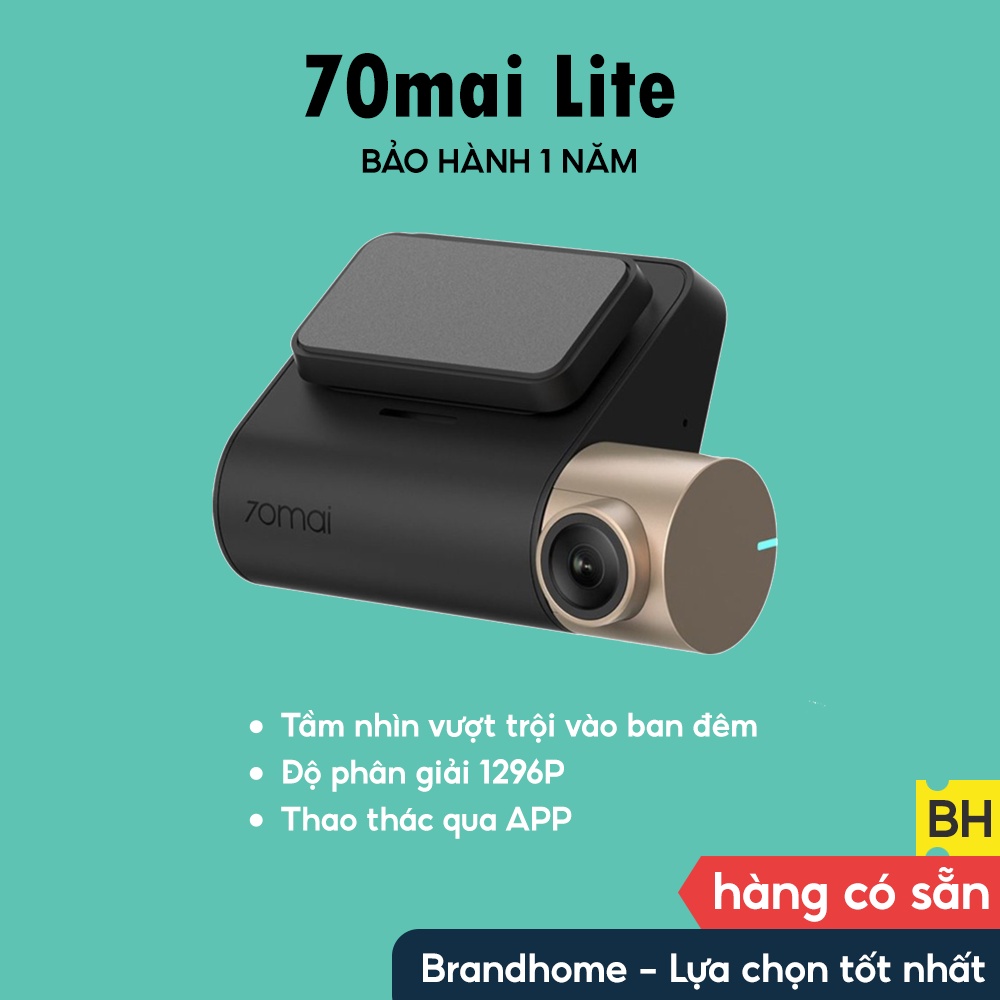 Camera hành trinh ô tô 70mai Dash Cam Lite Midrive D08 ống kính góc rộng - BẢN QUỐC TẾ