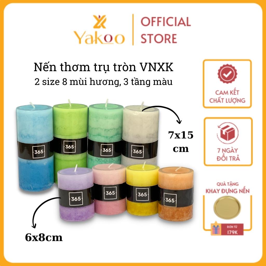 Nến thơm phòng Yakoo Candle thư giãn Nến trụ tròn 2 size 8 mùi hương không khói, an toàn, khử mùi, decor trang trí phòng